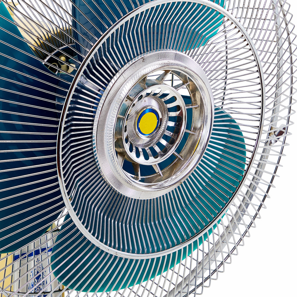 Electric Blue Standing Aurora Fan