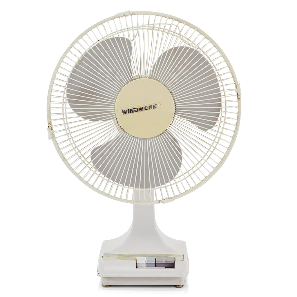 Vintage White Windmere Oscillating Desk Fan