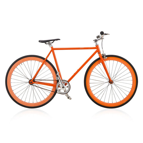Orange Fixed Gear Road Bicycle