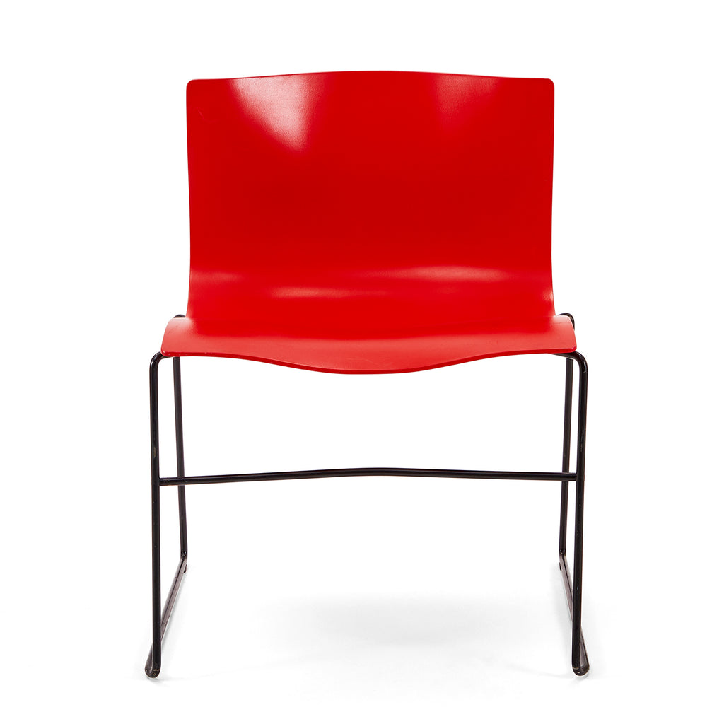 Red Plastic Modern Side Chair