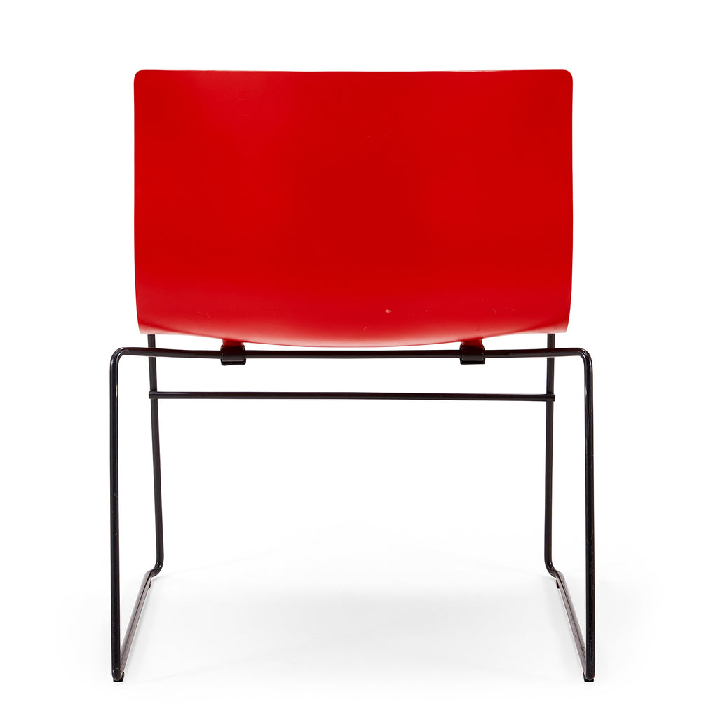 Red Plastic Modern Side Chair