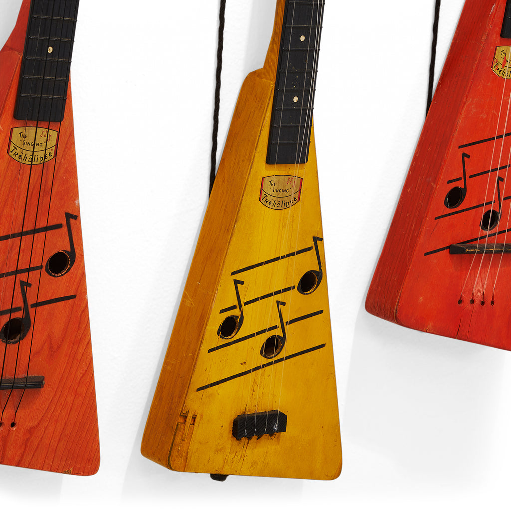 Yellow and Red Ukulele Wall Art