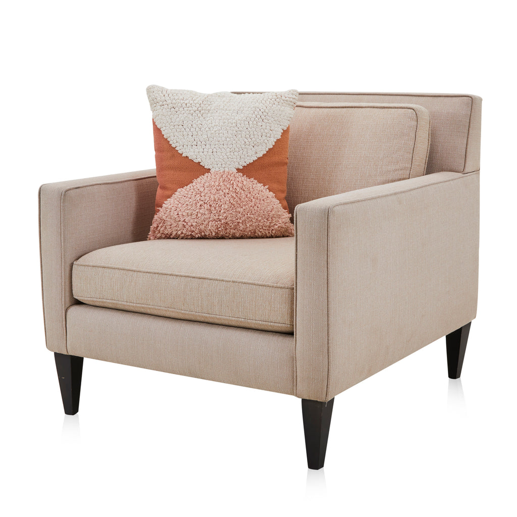 Blush Pink, Cream & Tan Semi Circles Pillow