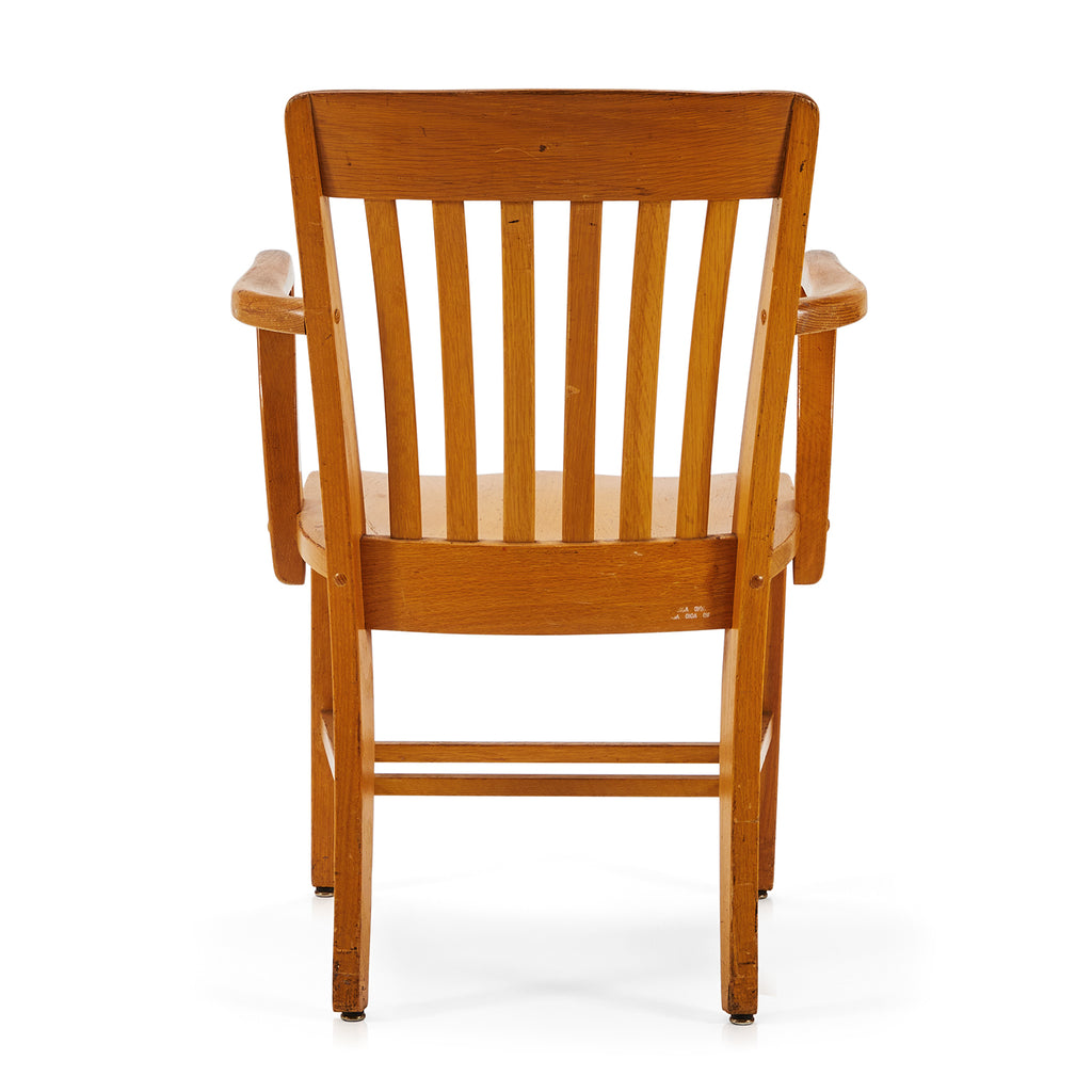 Wood Vertical Slat Back Arm Chair