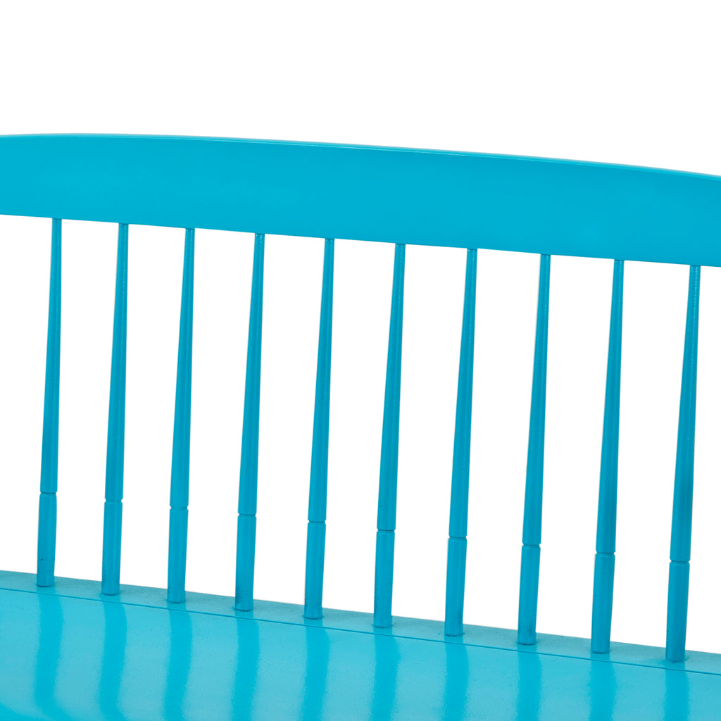 Turquoise Painted Outdoor Bench