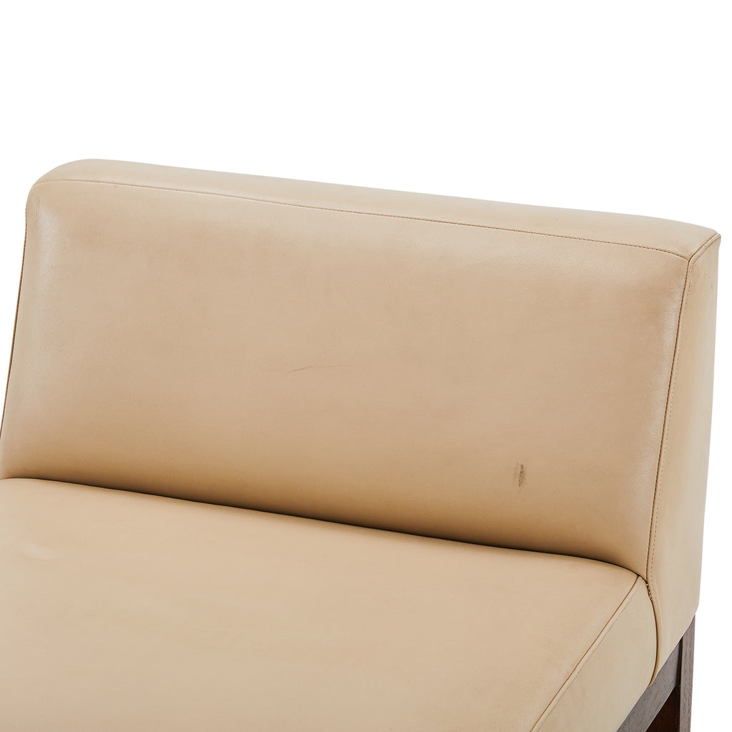 Beige Low-Back Lounge Chair