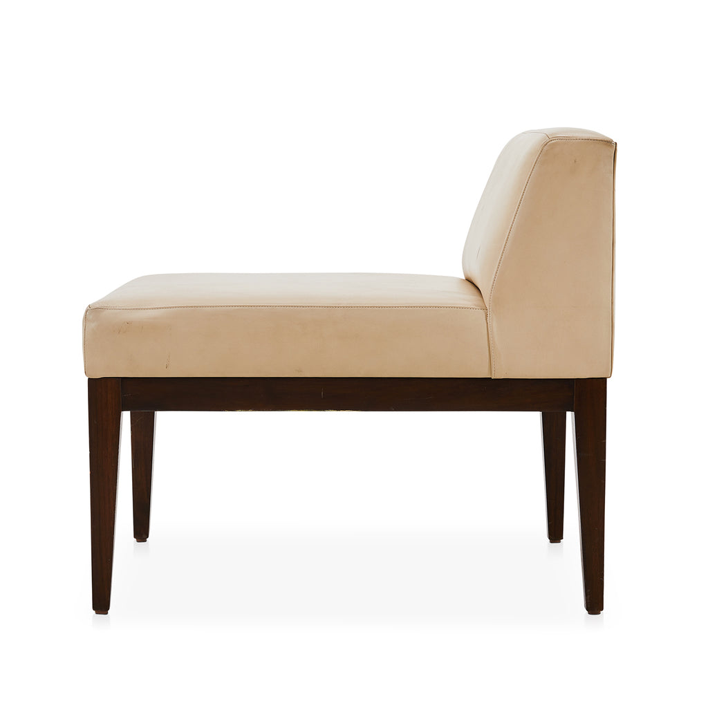 Beige Low-Back Lounge Chair