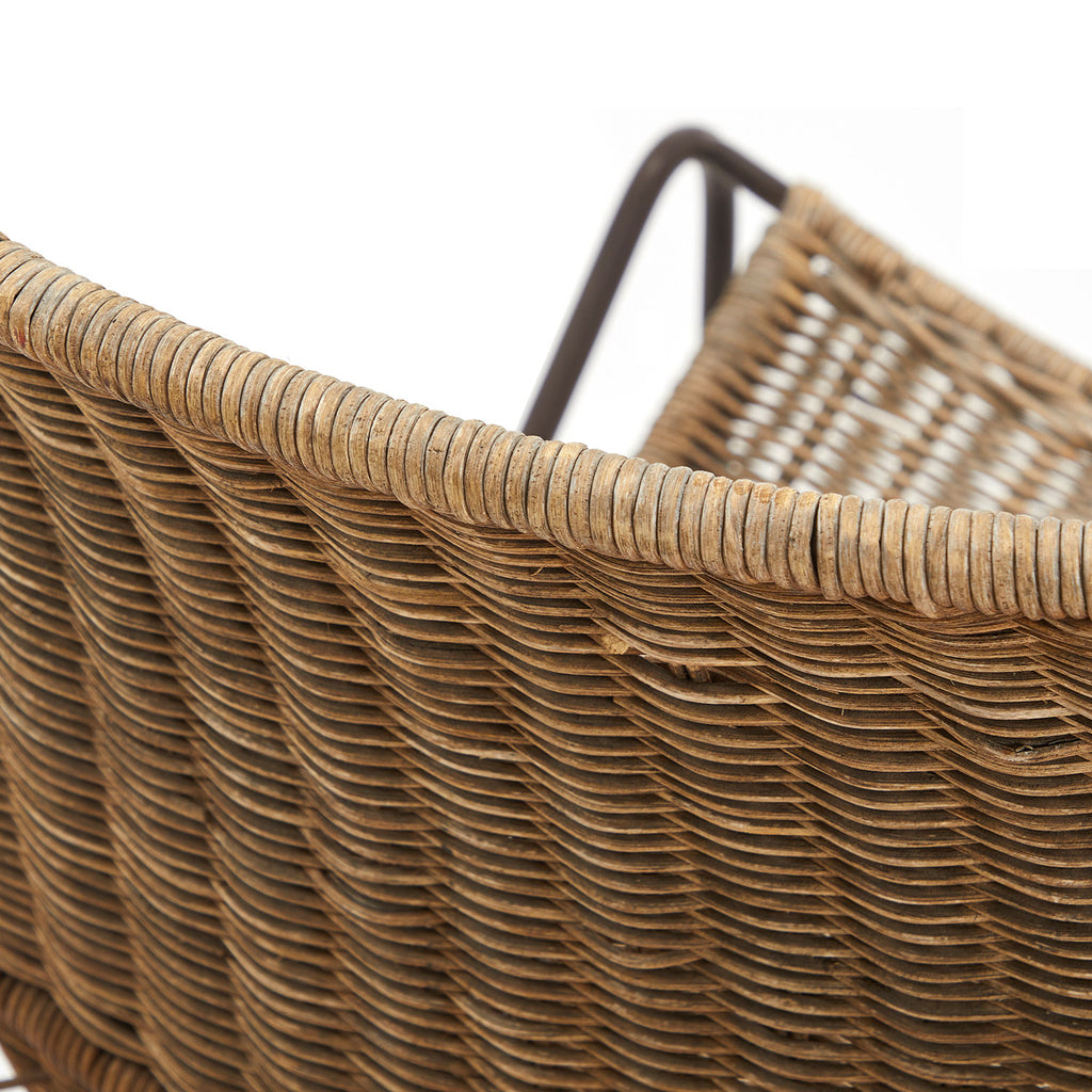 Light Brown Woven Rattan Lounge Chair