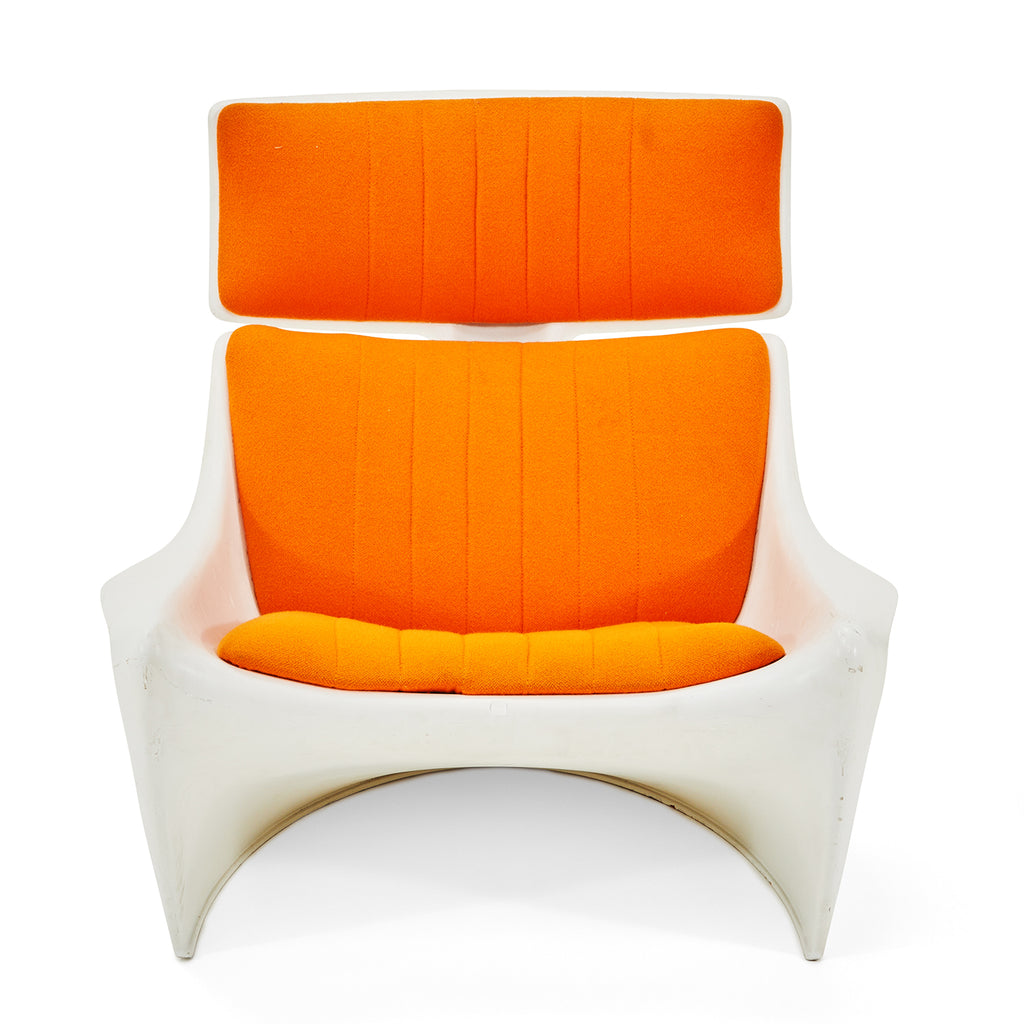 White & Orange Mod Lounge Chair