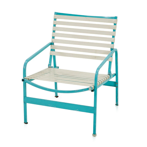 Turquoise & White Patio Lounge Chair