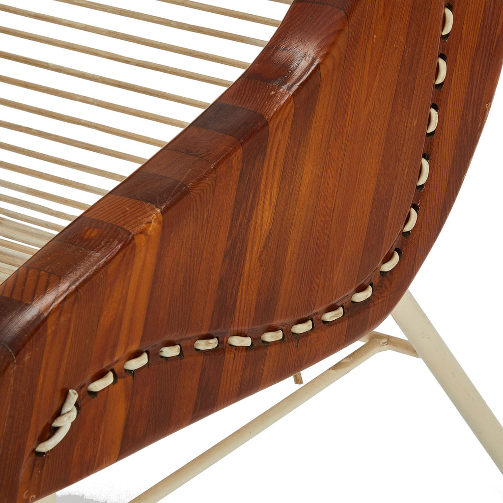 Mahogany Wood Strung Outdoor Chair