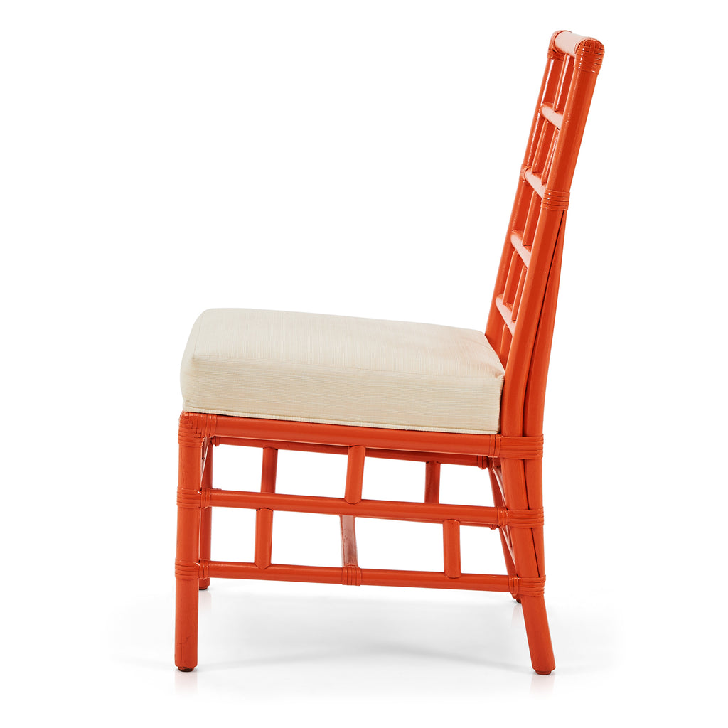 Orange Bamboo Side Chair