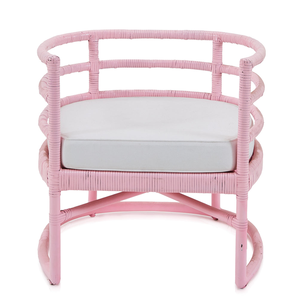 Pink Wicker Wrapped Chair