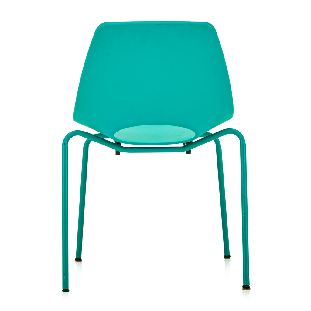 Turquoise Plastic Cutout Dining Chair