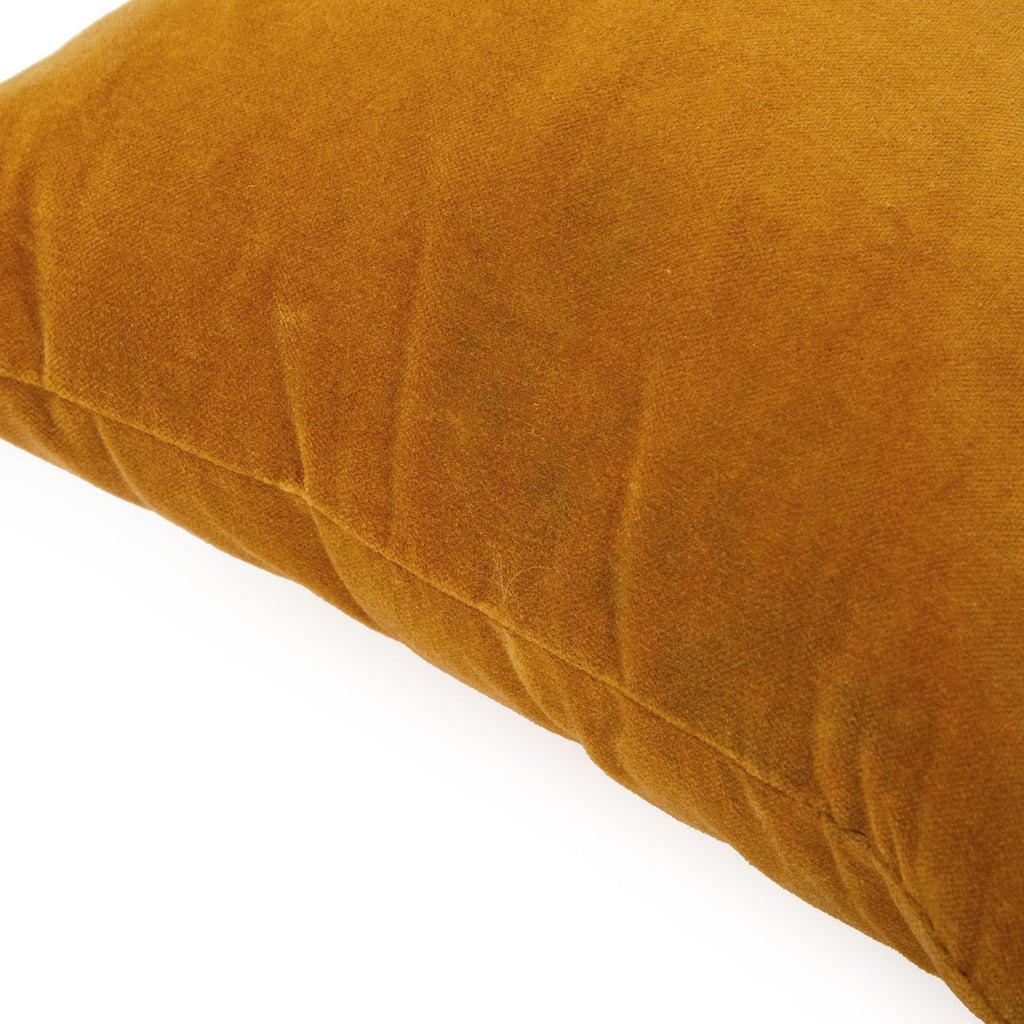 Mustard Velvet Lumbar Pillow