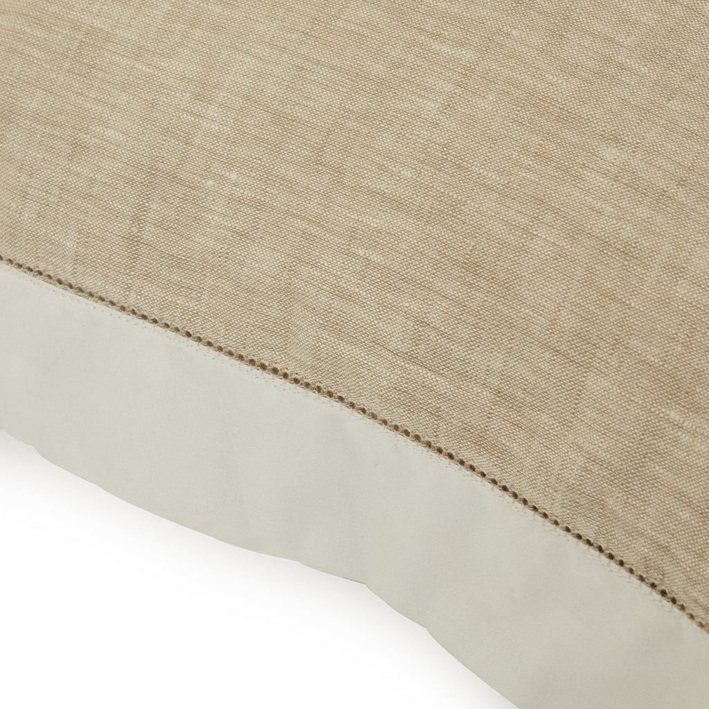 Cream Linen Pillow with Ruffle Border