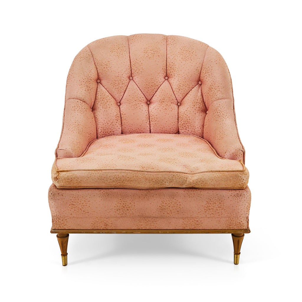 Pink Champagne Worn Vintage Lounge Chair