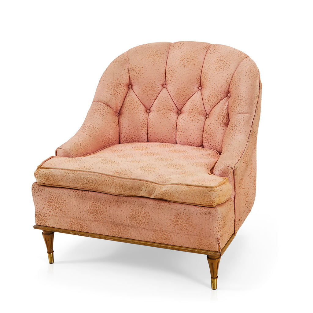 Pink Champagne Worn Vintage Lounge Chair