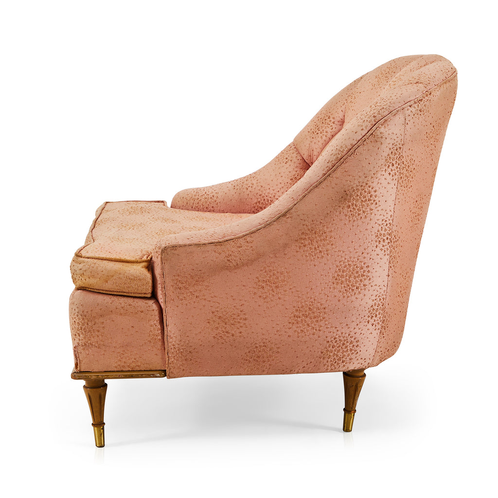 Pink Champagne Worn Vintage Lounge Chair