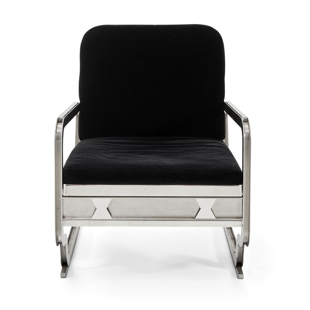 Black & Silver Slipper Lounge Chair