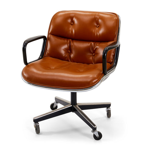 Brown Leather & Black Pollock Executive Office Chair