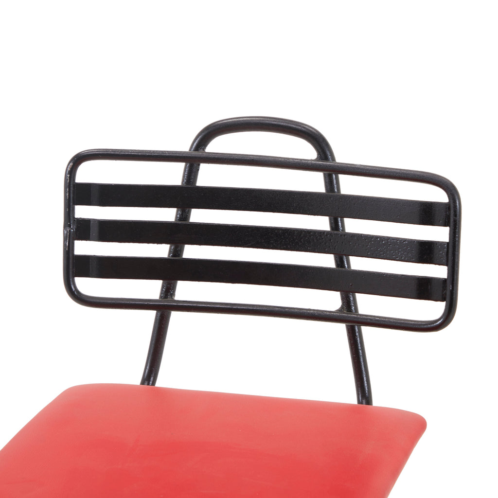 Red and Black Metal Barstool
