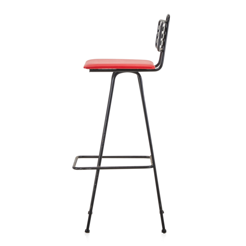 Red and Black Metal Barstool
