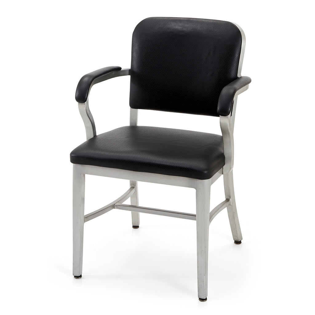 Black & Silver Metal Navy Arm Chair