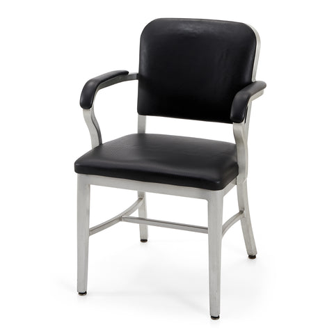 Black & Silver Metal Navy Arm Chair