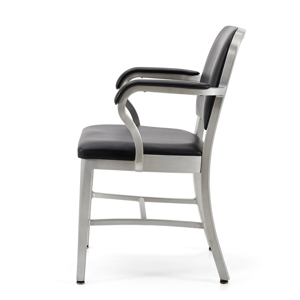 Black & Silver Metal Navy Arm Chair