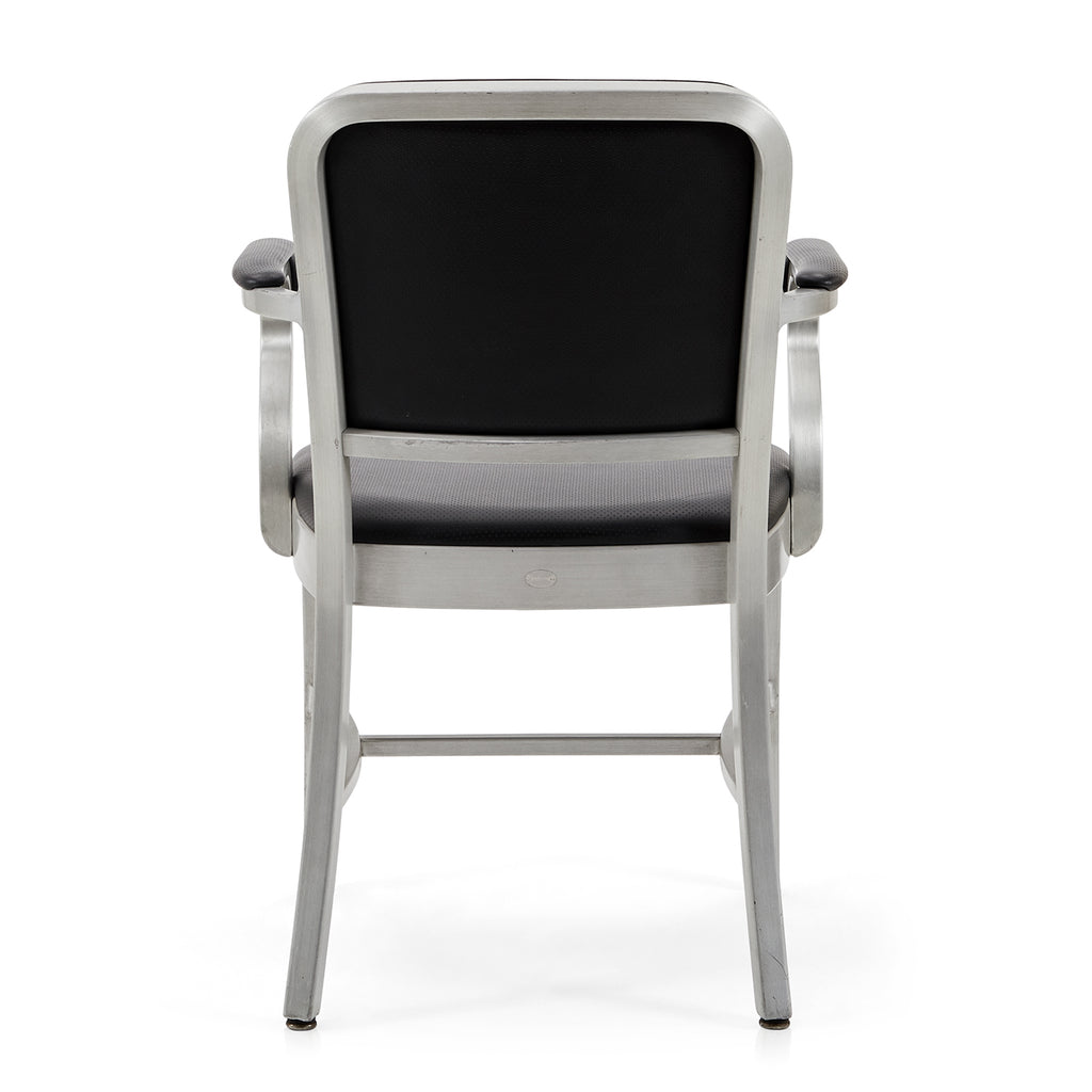 Black & Silver Metal Navy Arm Chair