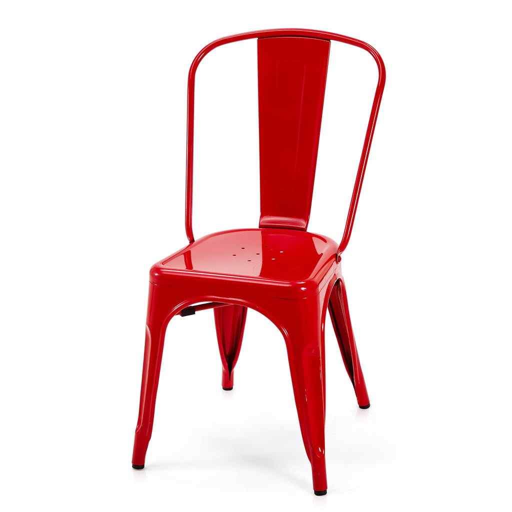 Red Tolix Metal Cafe Chair