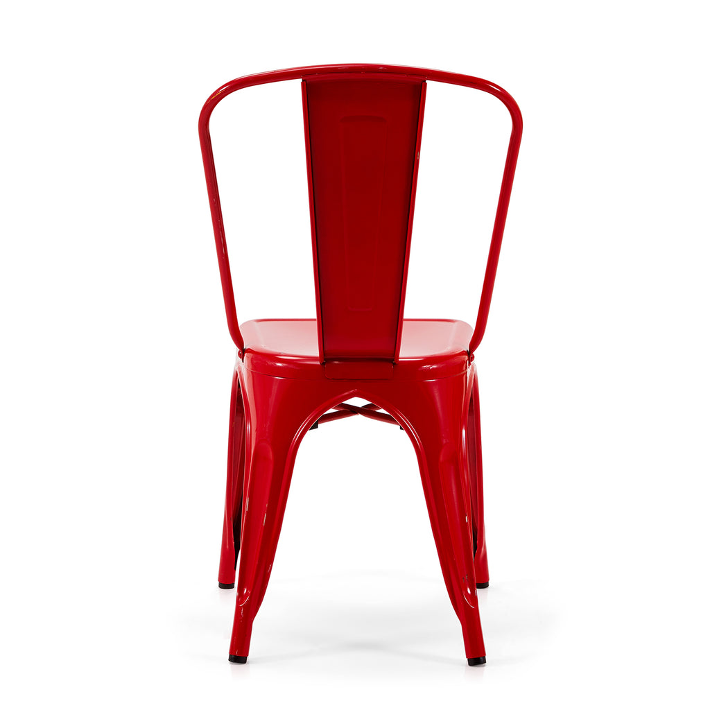 Red Tolix Metal Cafe Chair