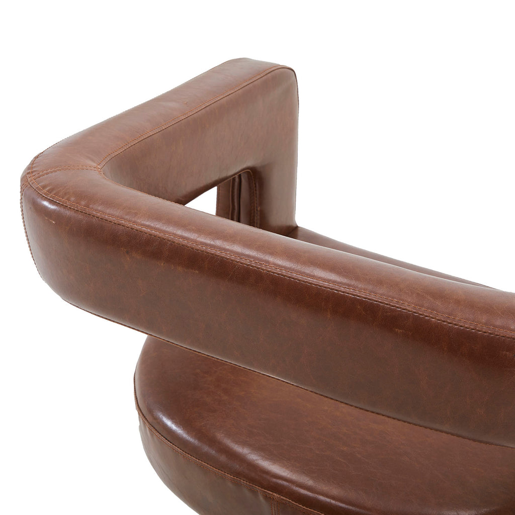 Loop Back Chair - Brown Leather