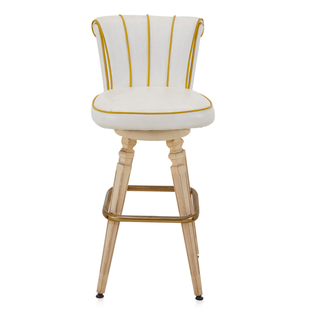 White with Yellow Trim Barstool