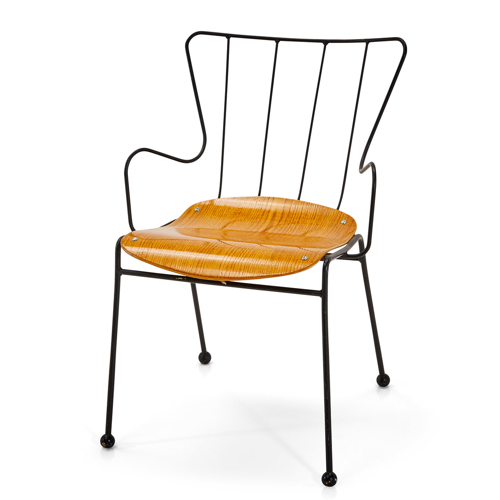 Black Wire & Wood Chair