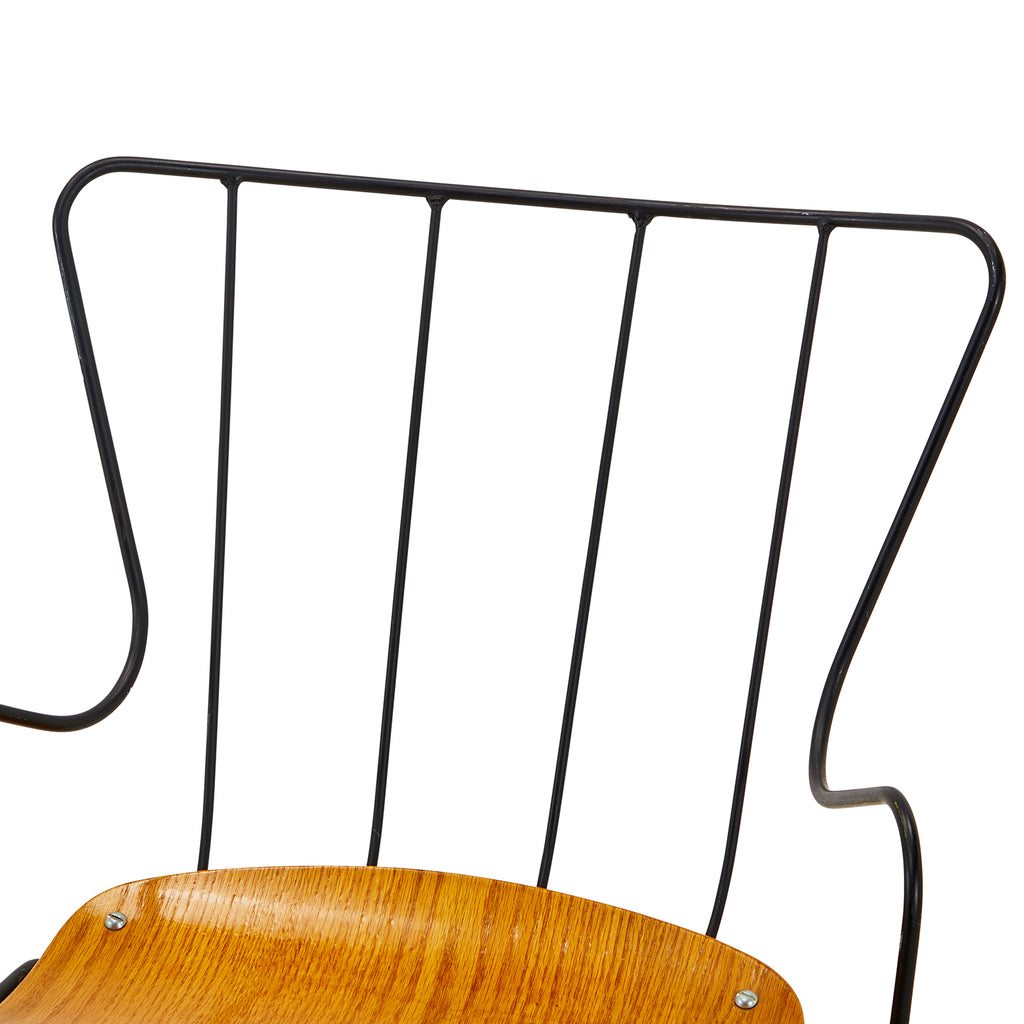 Black Wire & Wood Chair