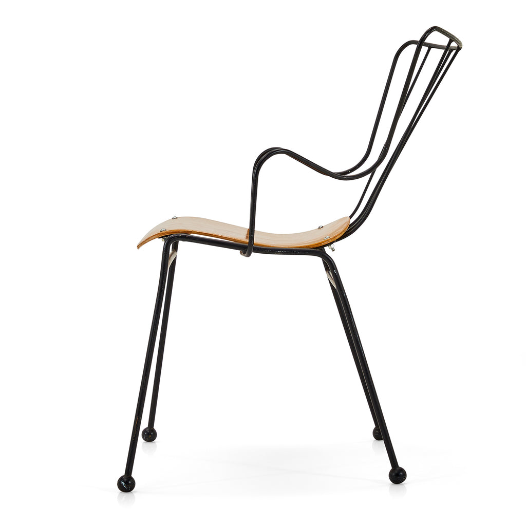 Black Wire & Wood Chair