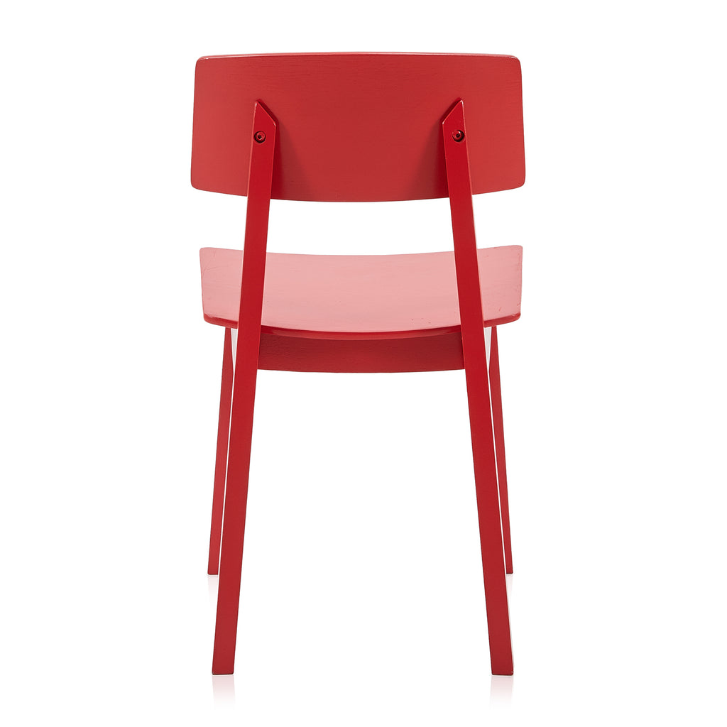 Red Painted Wood Dining Chair
