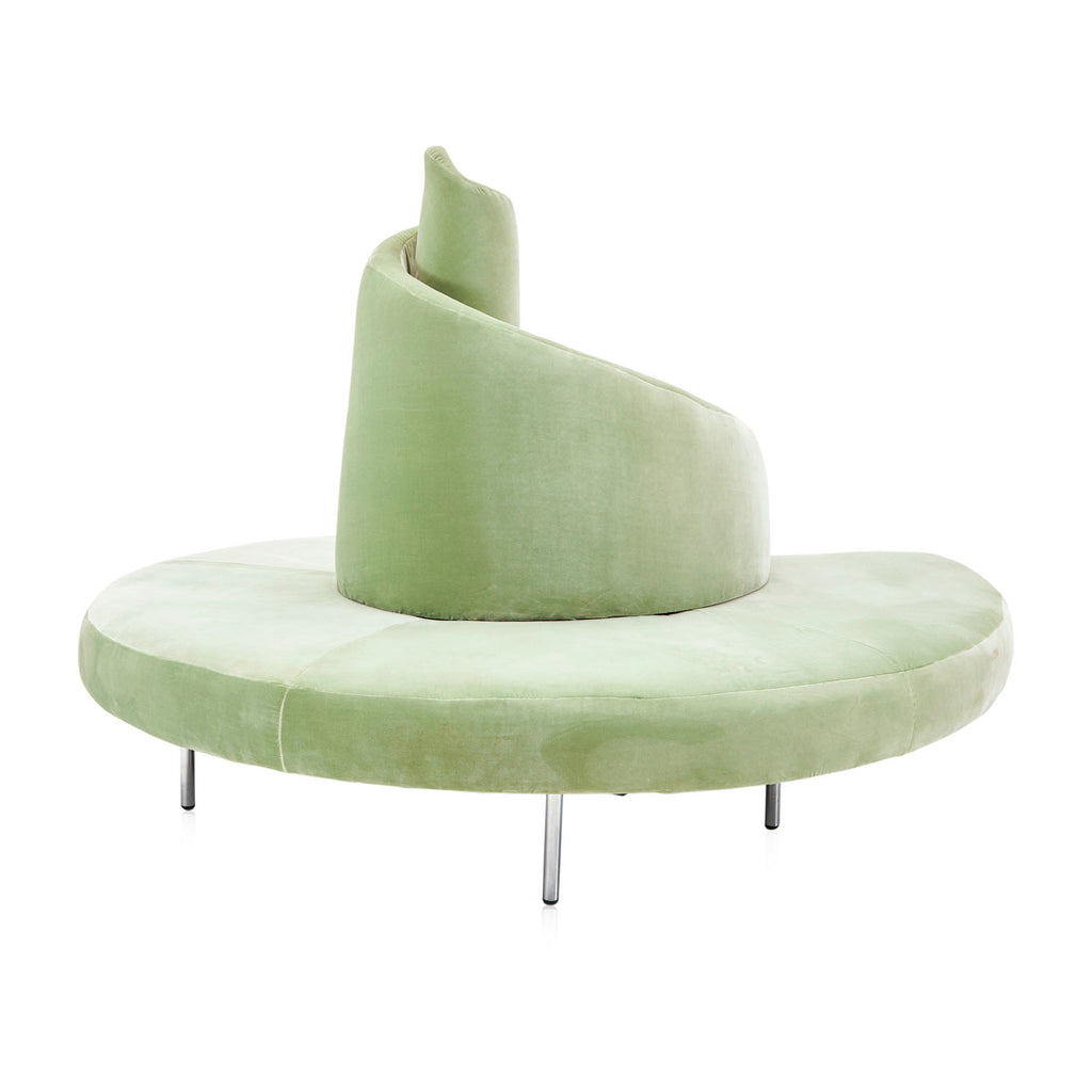 Pale Mint Green Velvet Spiral Bench