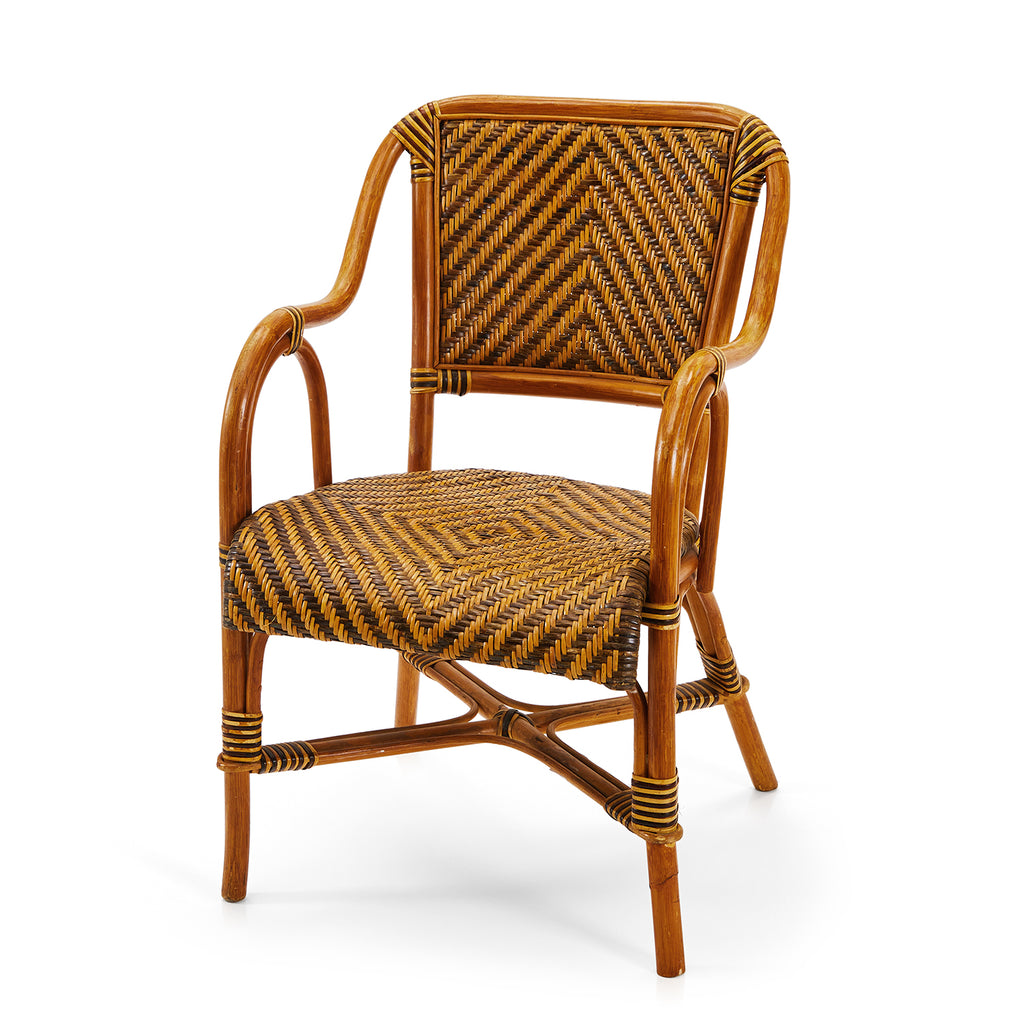 Rattan + Black Pattern Dining Chair
