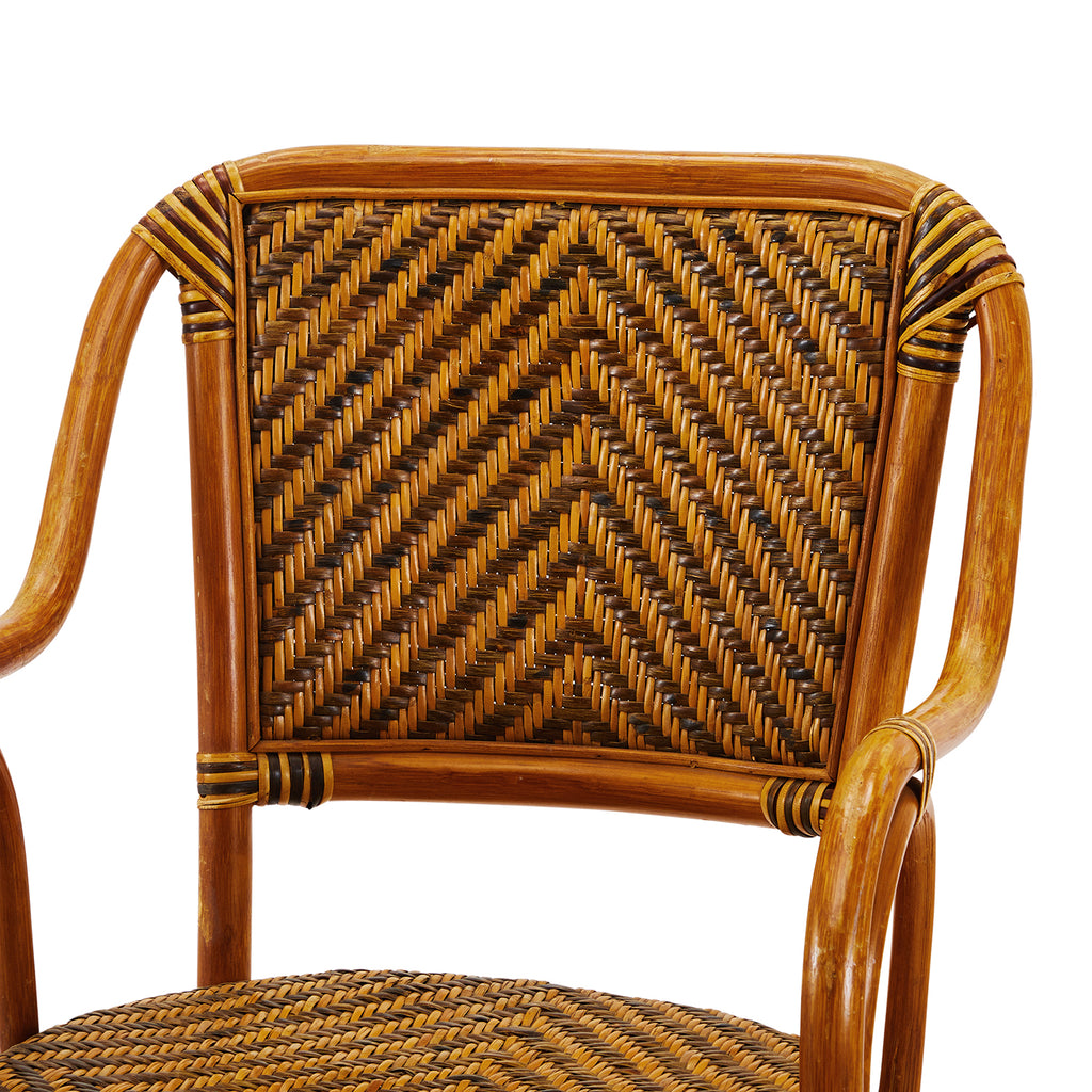 Rattan + Black Pattern Dining Chair