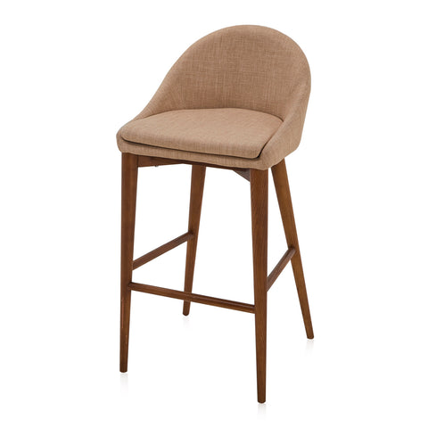 Beige Upholstered Bar Stool