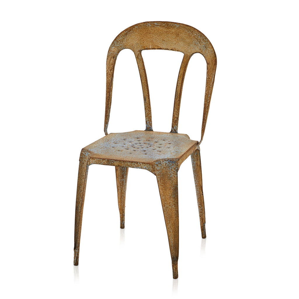 Rust Curved Top Metal Chair