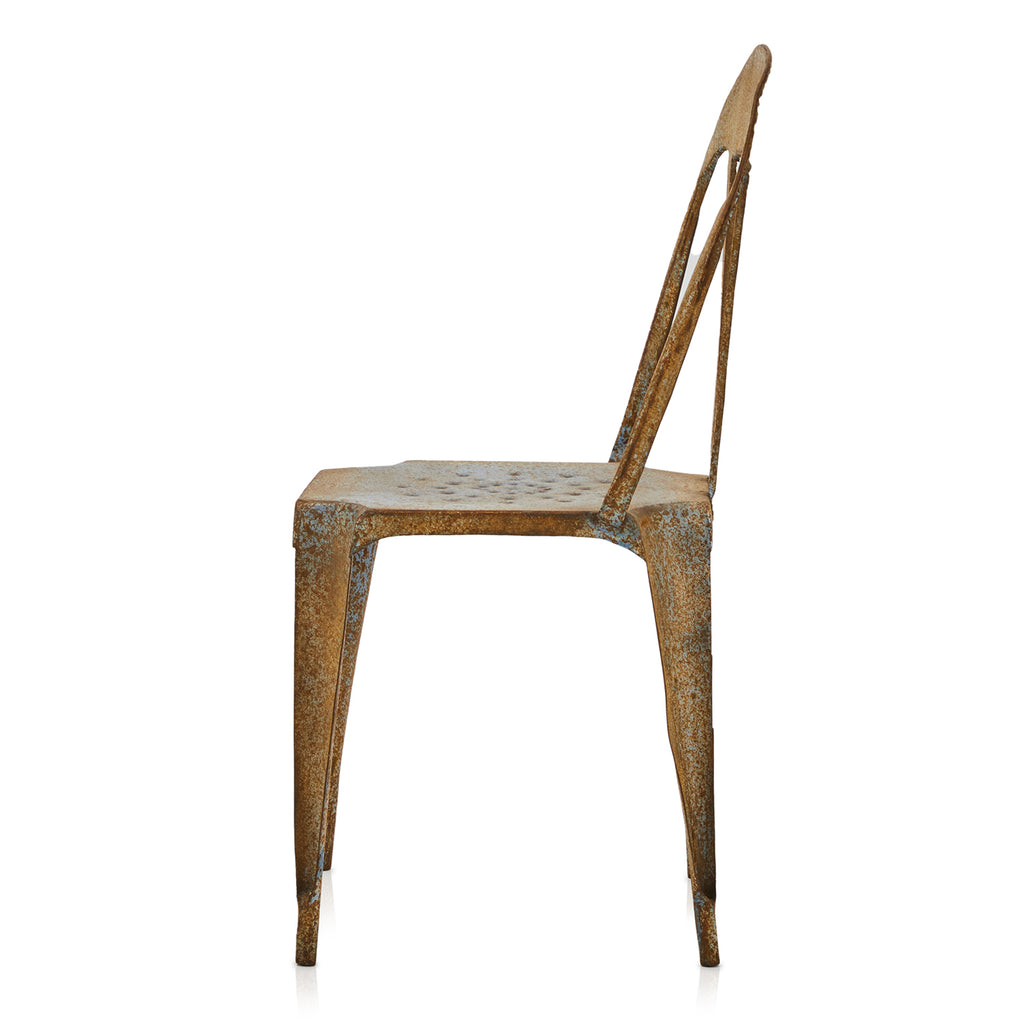 Rust Curved Top Metal Chair