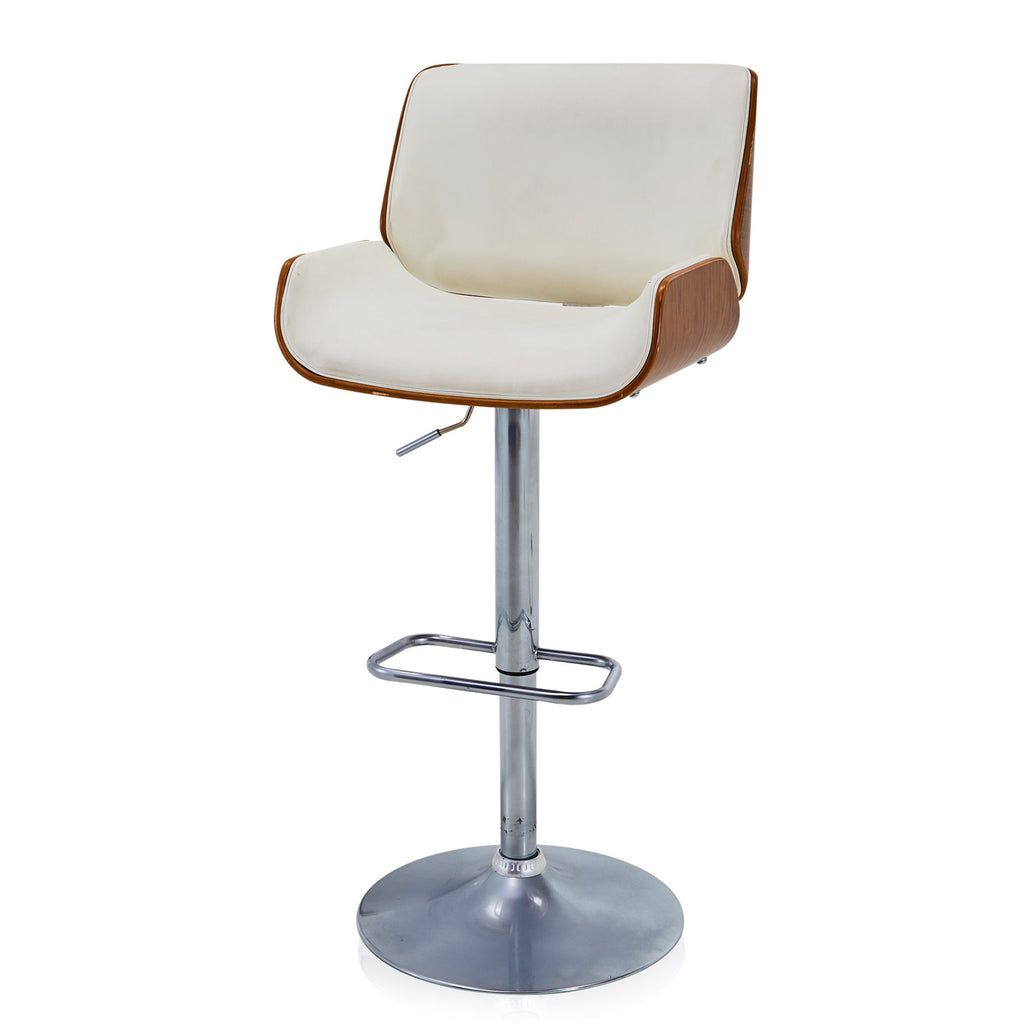 White Vinyl Bentwood Stool