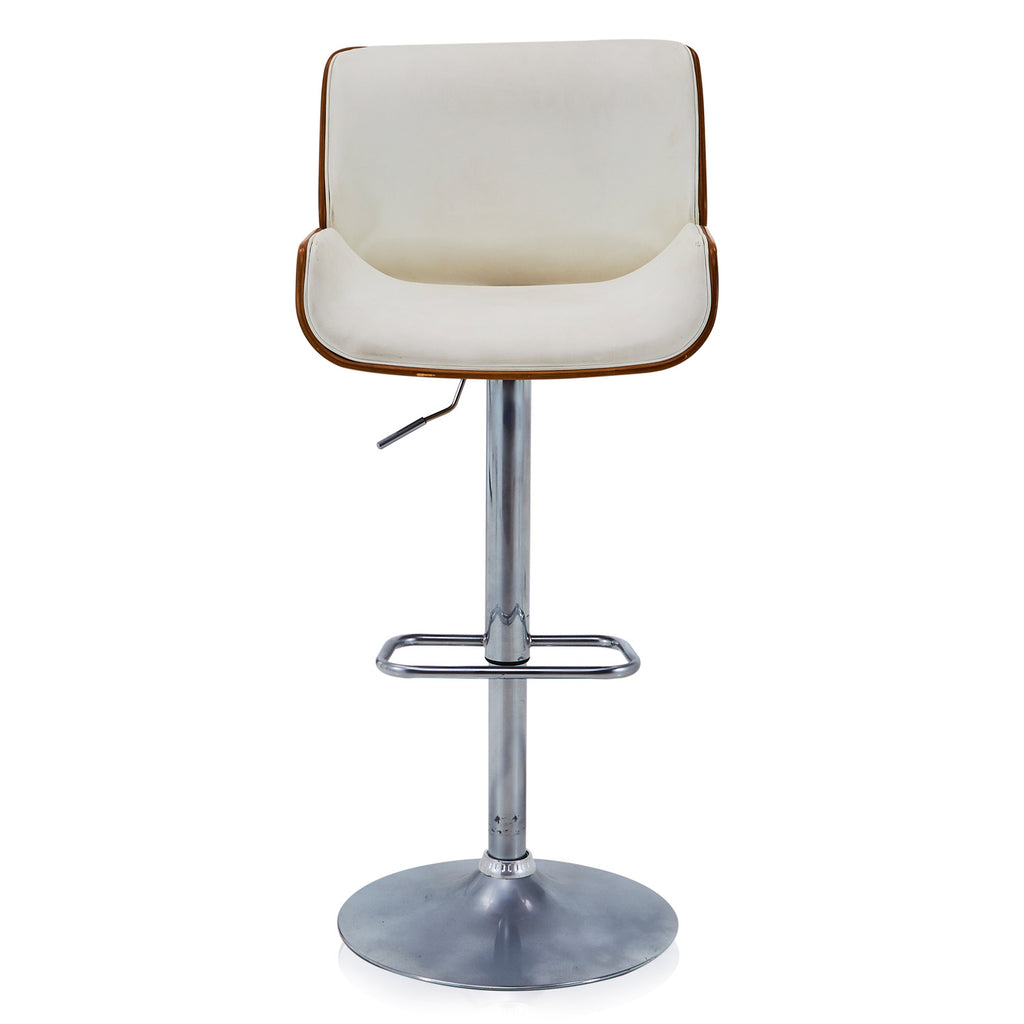 White Vinyl Bentwood Stool