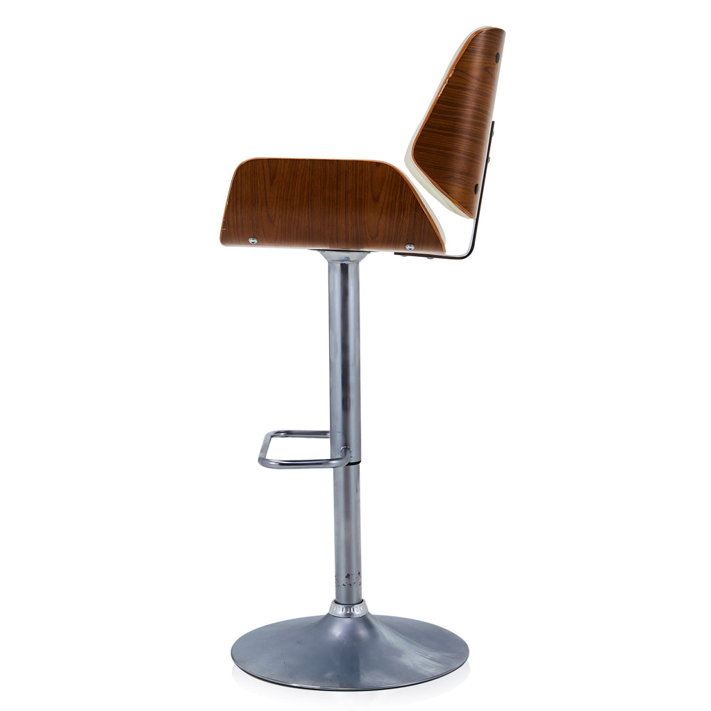 White Vinyl Bentwood Stool