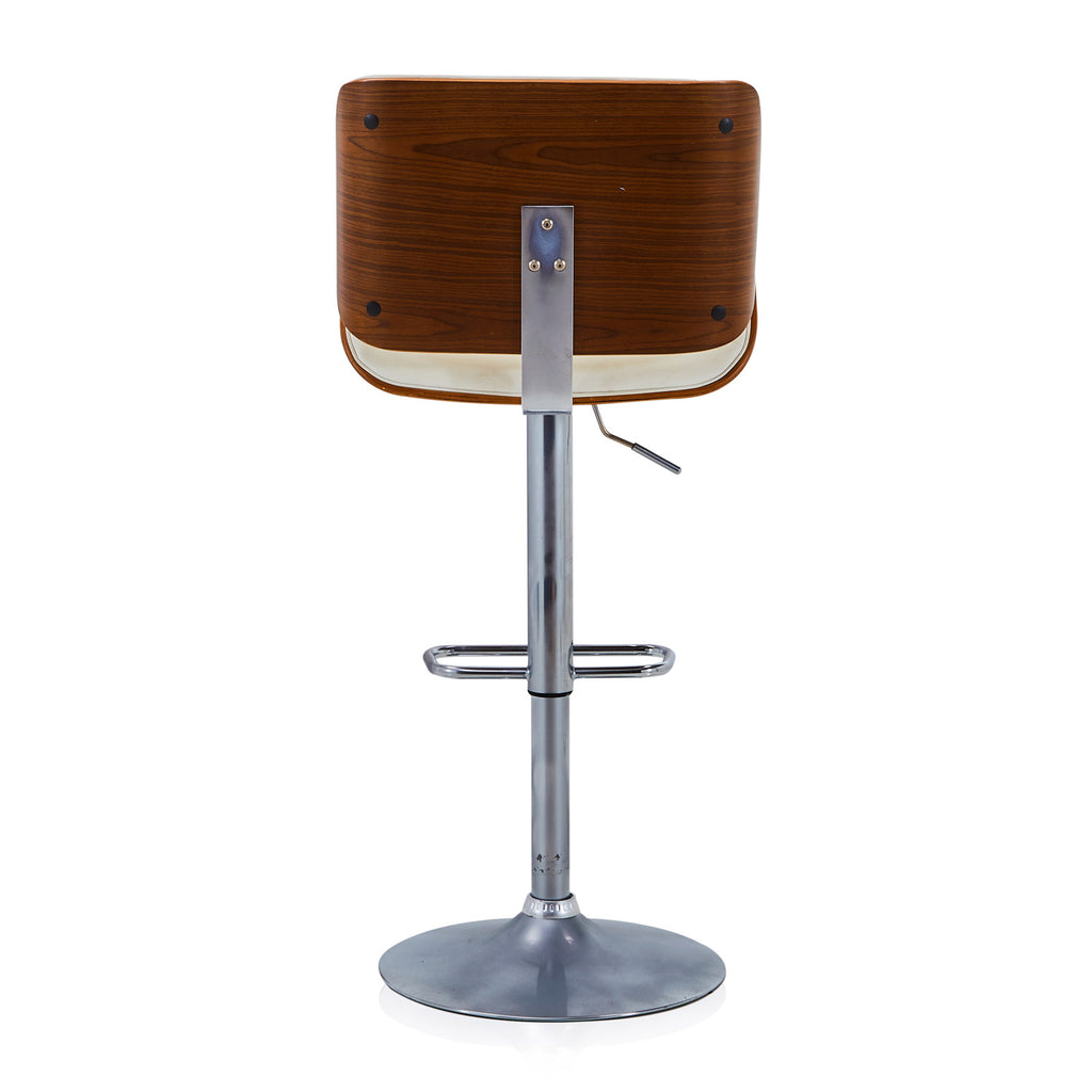 White Vinyl Bentwood Stool