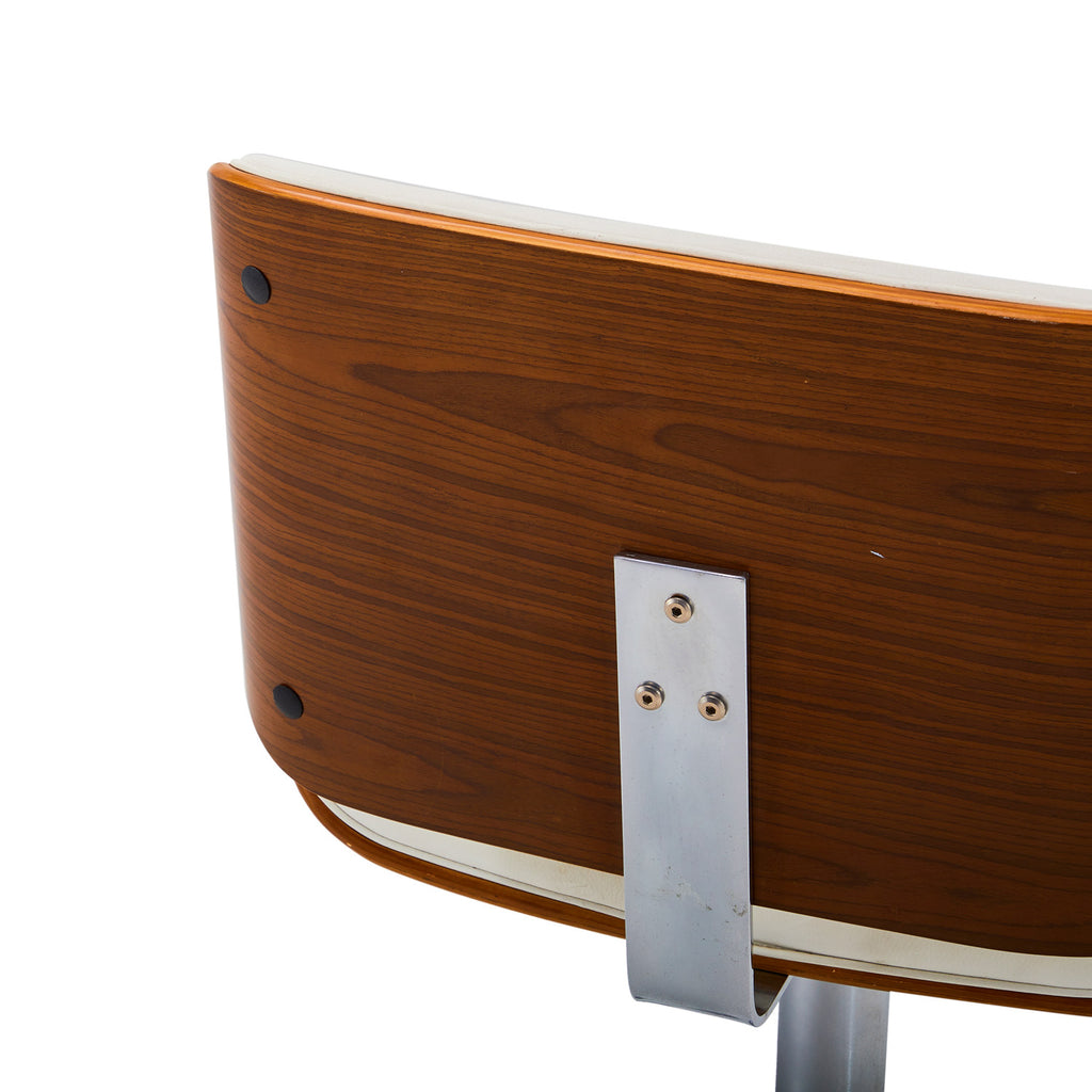 White Vinyl Bentwood Stool